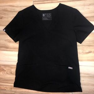Figs Black Size Small Scrub Top